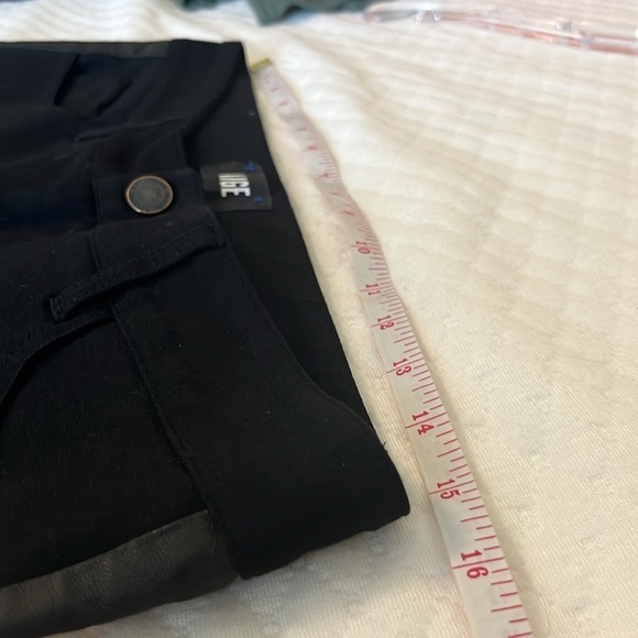 Paige Black Skinny Pants with Leather Tuxedo Stripe - Picture 12 of 13